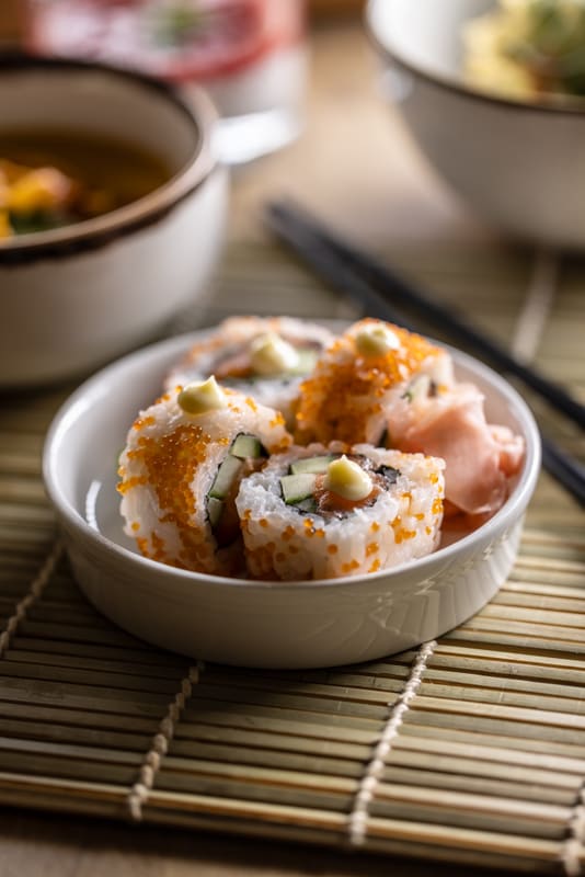 Sushi rolky, food fotograf